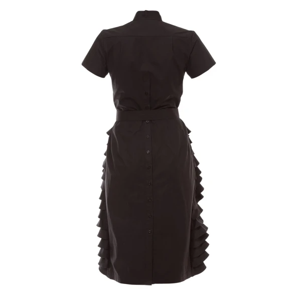 Talented women’s little black ruffle dress Clothing Black Luxury Shoes 