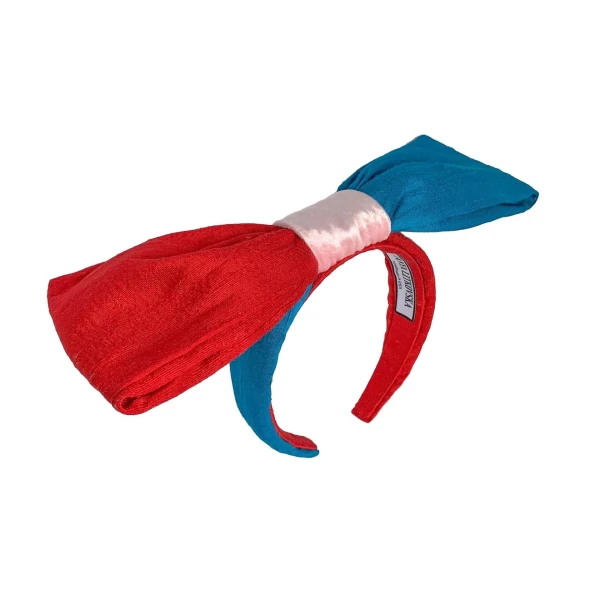Tanya litkovska Women’s Silk Bow Headband in Red & Teal Accessories black velvet headband Luxury Shoes 