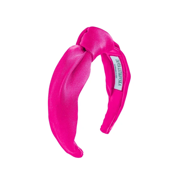 Tanya litkovska Women’s Silk Knotted Headband in Dragon Pink Accessories black velvet headband Luxury Shoes 