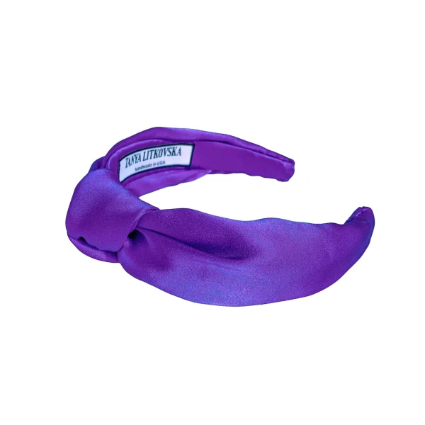 Tanya litkovska Women’s Silk Knotted Headband in Violet Accessories black velvet headband Luxury Shoes 