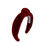 Tanya litkovska Women’s Slim Velvet Knotted Headband in Mooseberry Accessories black velvet headband Luxury Shoes 