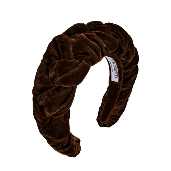 Tanya litkovska Women’s Velvet Headband in Chocolate Accessories black velvet headband Luxury Shoes 