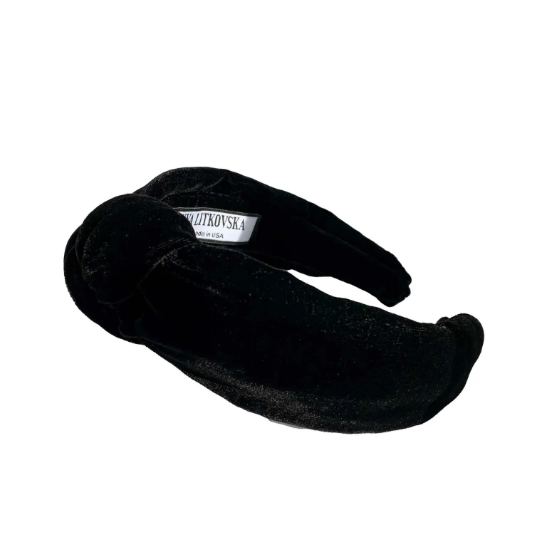 Black Velvet Knotted Headband Accessories black velvet headband Luxury Shoes 