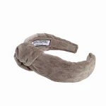 Tanya litkovska Women’s Velvet Knotted Headband in Grey Accessories black velvet headband Luxury Shoes 