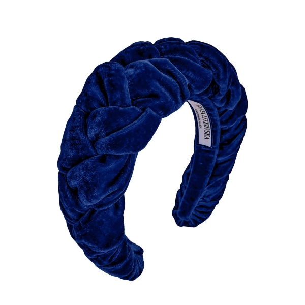 Tanya litkovska Women’s Velvet Headband in Navy Accessories black velvet headband Luxury Shoes 