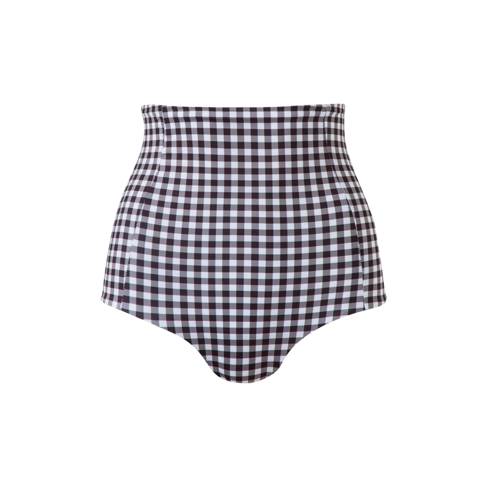 Tottori-bottom-Black-Gingham-Front Tottori swimwear bottom Women beachwear Luxury Shoes
