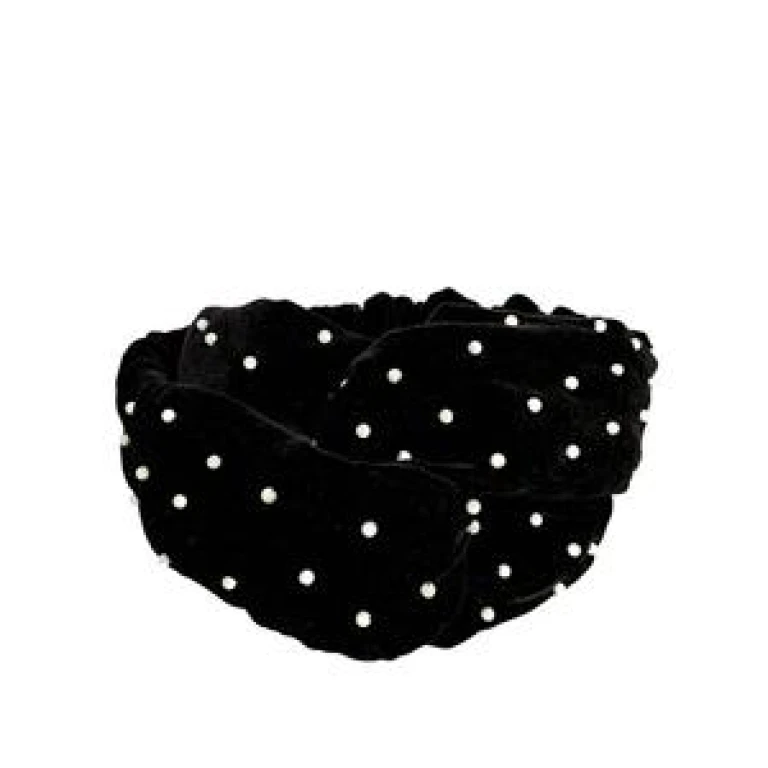Tanya Litkovska women’s velvet turban with pearls Accessories black velvet headband Luxury Shoes 