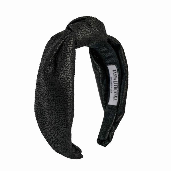 Tanya Litkovska women’s knotted pebble black headband Accessories black velvet headband Luxury Shoes 