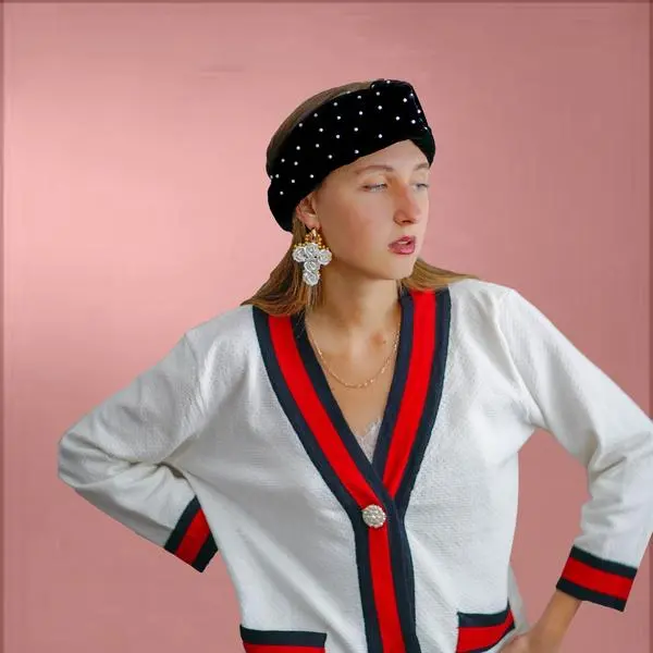 Tanya Litkovska women’s velvet turban with pearls Accessories black velvet headband Luxury Shoes 