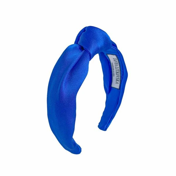 Tanya Litkovska women’s silk cobalt blue knotted headband Accessories black velvet headband Luxury Shoes 