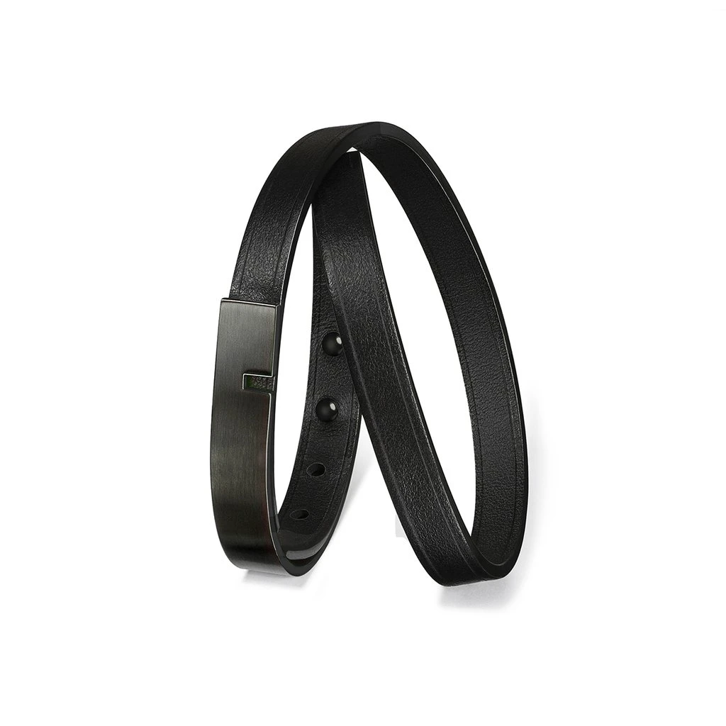 bracelet-homme-cuir-noir-design_1024x1024 U-Turn Twice Black Bracelet Men Luxury Shoes