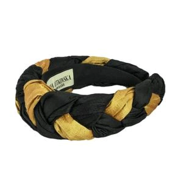 Tanya Litkovska women’s silk braided black gold headband Accessories black velvet headband Luxury Shoes 