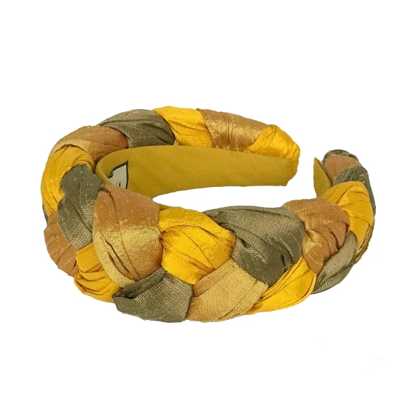 Tanya Litkovska women’s silk braided triple yellow headband Accessories black velvet headband Luxury Shoes 
