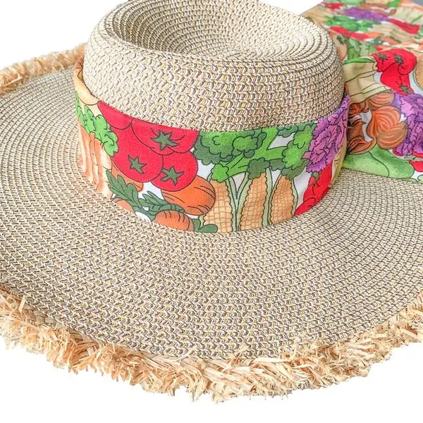 Tanya Litkovska women’s baylie veggie straw hat Accessories black velvet headband Luxury Shoes 