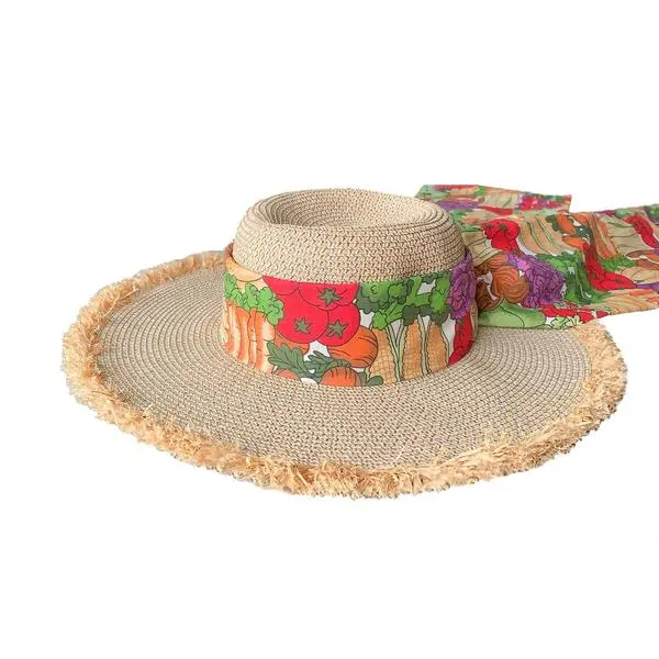 Tanya Litkovska women’s baylie veggie straw hat Accessories black velvet headband Luxury Shoes 