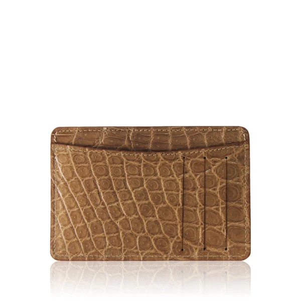 Crocodile Leather Toffee Cardholder Accessories Bangkok Bootery Luxury Shoes 