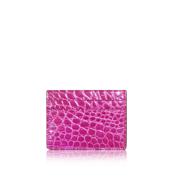 Crocodile Leather Fuchsia Cardholder Accessories Bangkok Bootery Luxury Shoes 