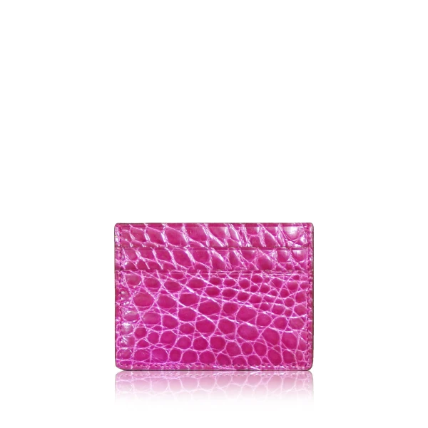 Crocodile Leather Fuchsia Cardholder Accessories Bangkok Bootery Luxury Shoes 