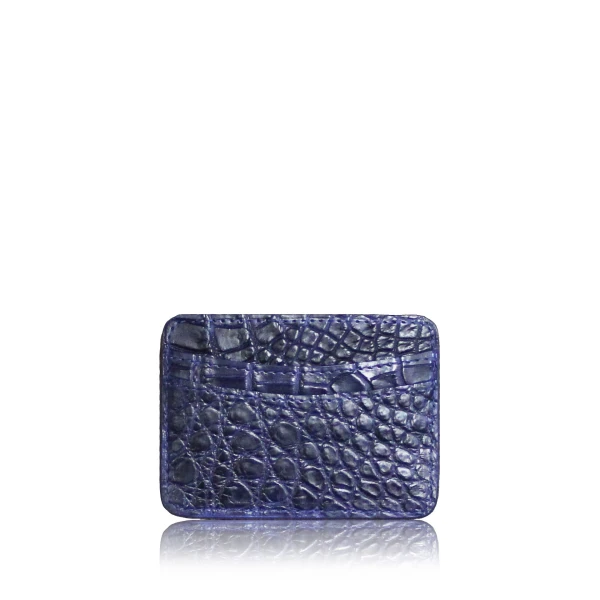 Genuine Crocodile Space Blue Card Holder Accessories Bangkok Bootery Luxury Shoes 