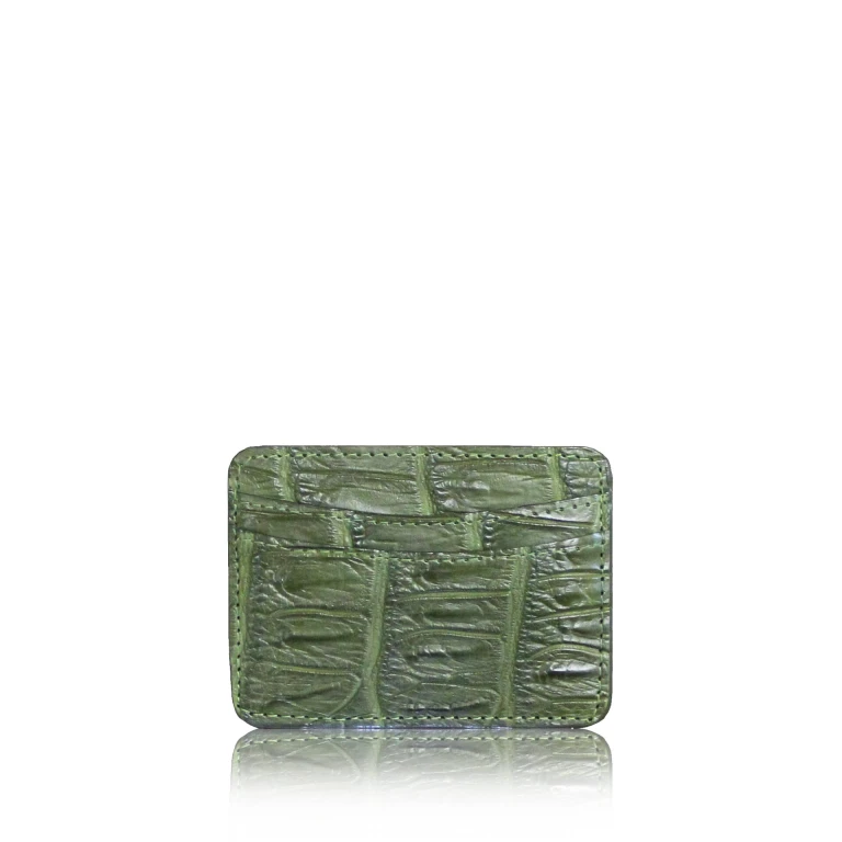 Crocodile Leather Olive Cardholder Accessories Bangkok Bootery Luxury Shoes 