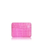 crocodile leather card holder (7) Crocodile Leather Creamy Pink Cardholder Accessories Bangkok Bootery Luxury Shoes