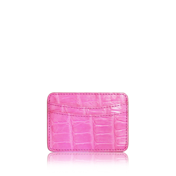 Crocodile Leather Creamy Pink Cardholder Accessories Bangkok Bootery Luxury Shoes 
