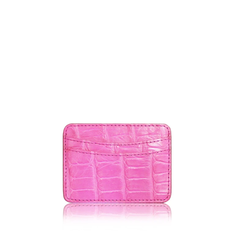 Crocodile Leather Creamy Pink Cardholder Accessories Bangkok Bootery Luxury Shoes 