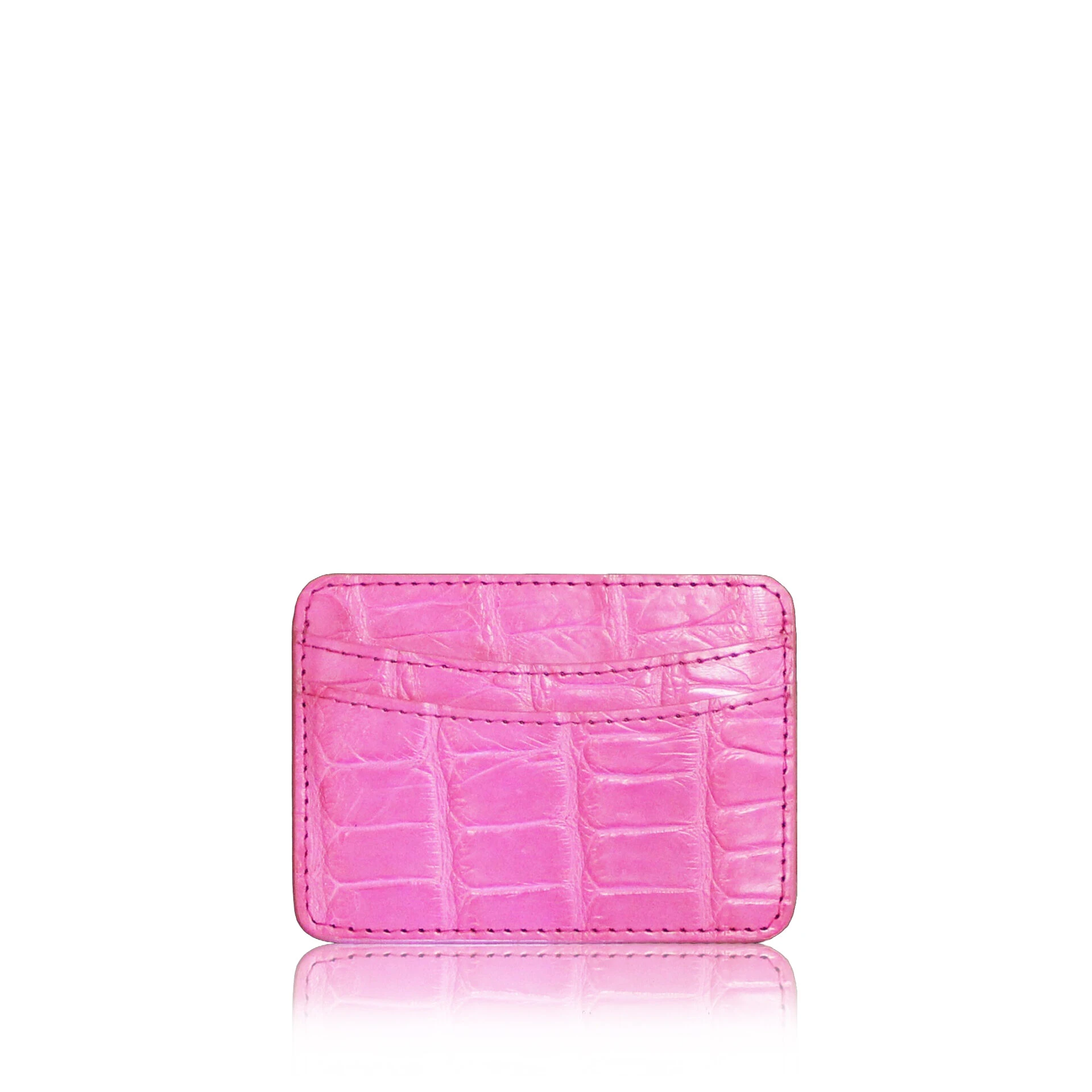 crocodile leather card holder (7) Crocodile Leather Creamy Pink Cardholder Accessories Bangkok Bootery Luxury Shoes