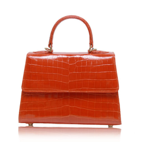 Goldmas Orange Shiny Crocodile Handbags Bags Bangkok Bootery Luxury Shoes 