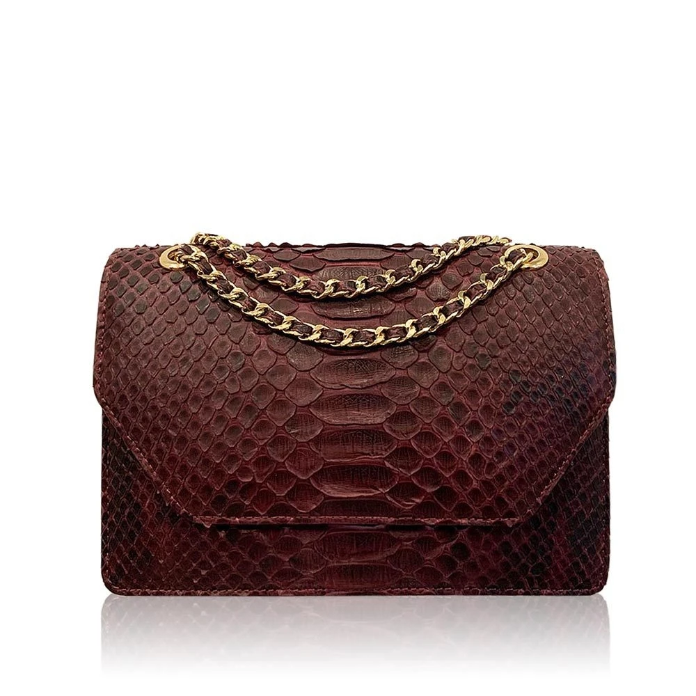 diamond_matte_python_belly_burgundy_22 Luana Crocodile Brown Leather Clutch Bag Bags Bangkok Bootery Luxury Shoes
