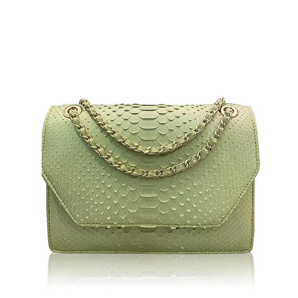 diamond_matte_python_belly_light_green_22_limited Luana Crocodile Brown Leather Clutch Bag Bags Bangkok Bootery Luxury Shoes