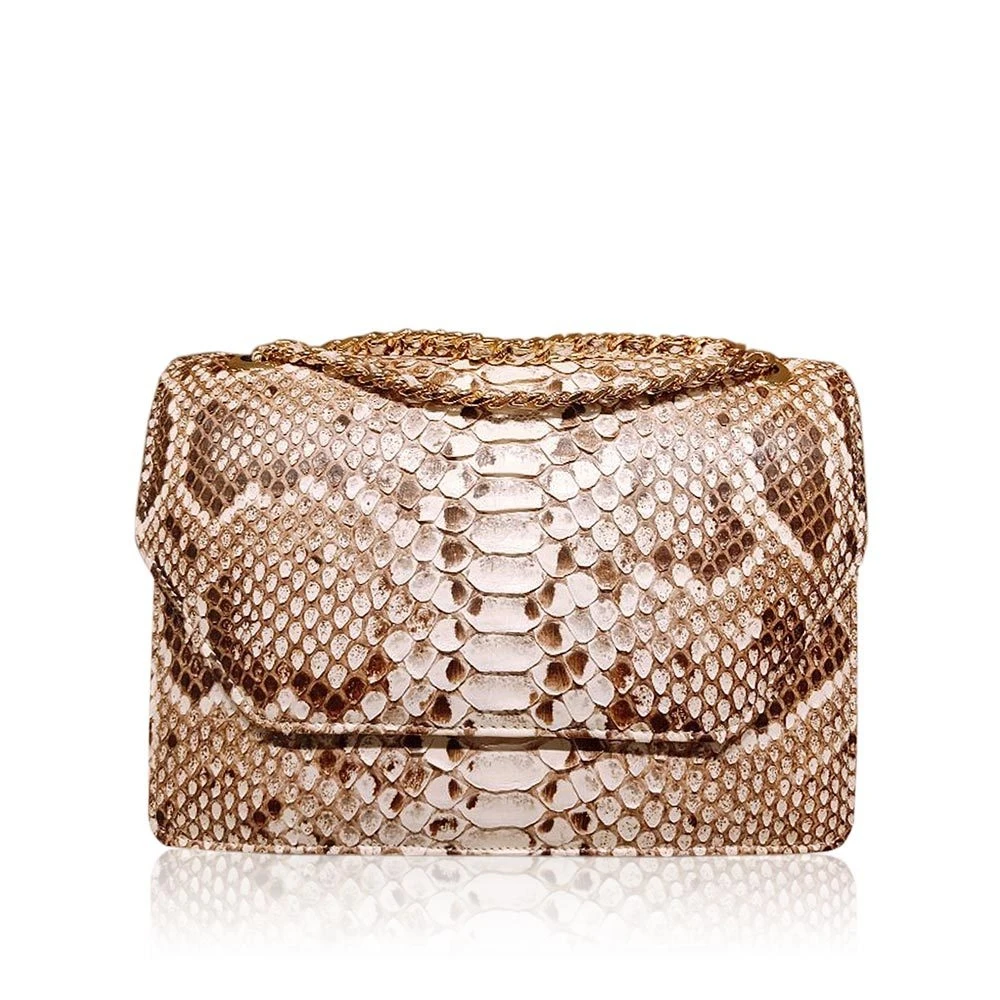 diamond_matte_python_belly_natural_22 Luana Crocodile Brown Leather Clutch Bag Bags Bangkok Bootery Luxury Shoes