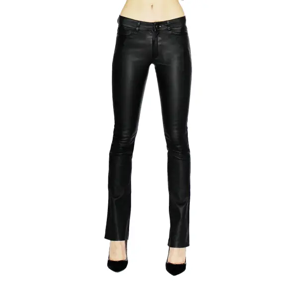 MLML women’s donna leather flared jeans Clothing leather goods Luxury Shoes 