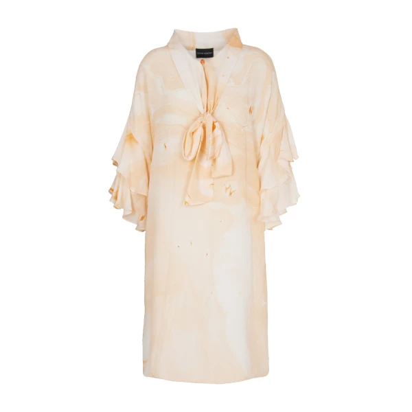 Bow neck marbled in orange dress Clothing dress Luxury Shoes 