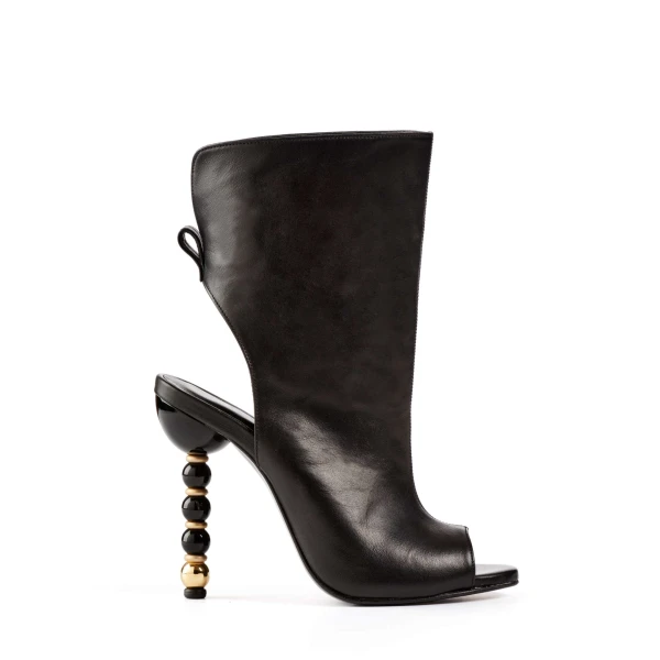 Etty Leon women’s roy black calf leather boots Boots  Luxury Shoes 