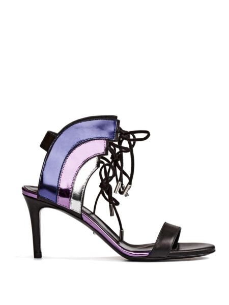 Etty Leon women’s stardust purple metallic leather heels Sandals sandals Luxury Shoes 