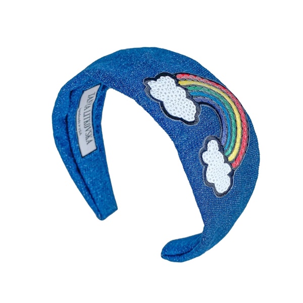 Rainbow Patch Denim Headband Accessories black velvet headband Luxury Shoes 