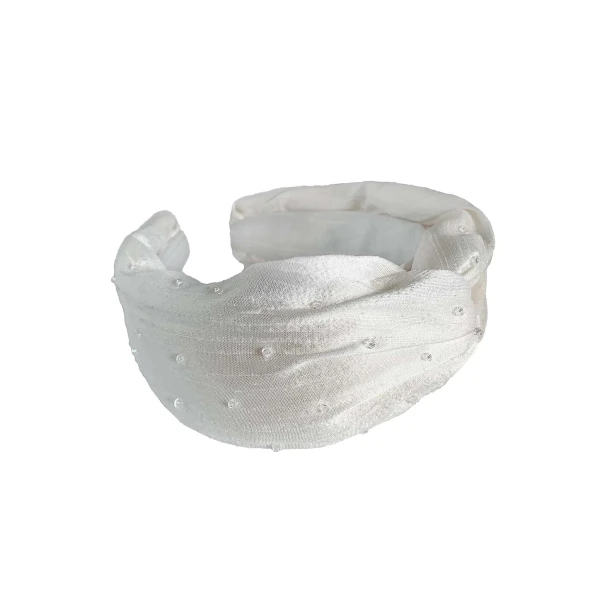 Tanya litkovska Women’s Silk White Turban Headband in Crystals Accessories black velvet headband Luxury Shoes 