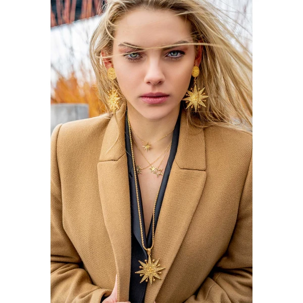 Cristal Party Necklace Jewelry gold plated Luxury Shoes 