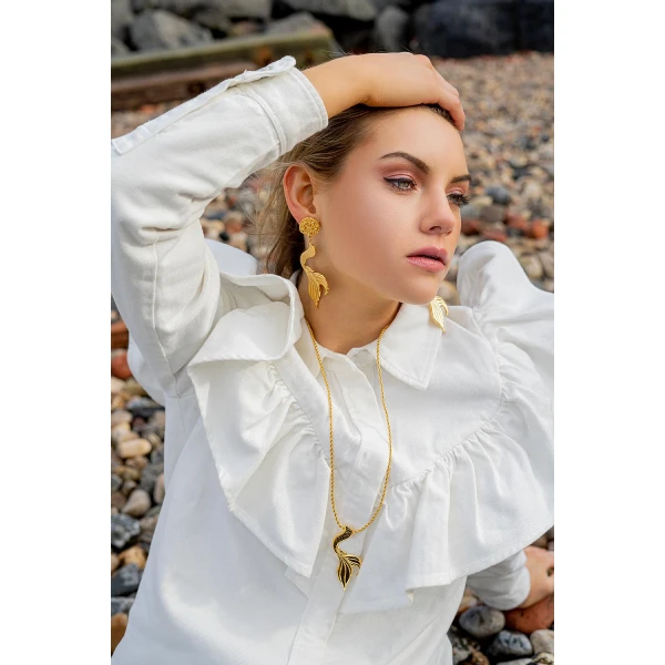 Cristal Party Necklace Jewelry gold plated Luxury Shoes 
