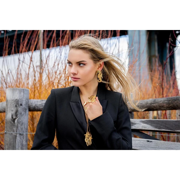 Cristal Party Necklace Jewelry gold plated Luxury Shoes 