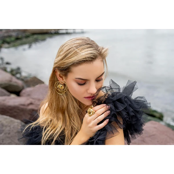 Calamari Ring Jewelry gold plated Luxury Shoes 