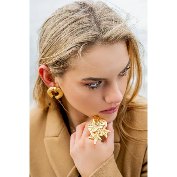 Calamari Ring Jewelry gold plated Luxury Shoes 