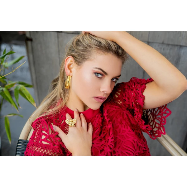 Calamari Ring Jewelry gold plated Luxury Shoes 