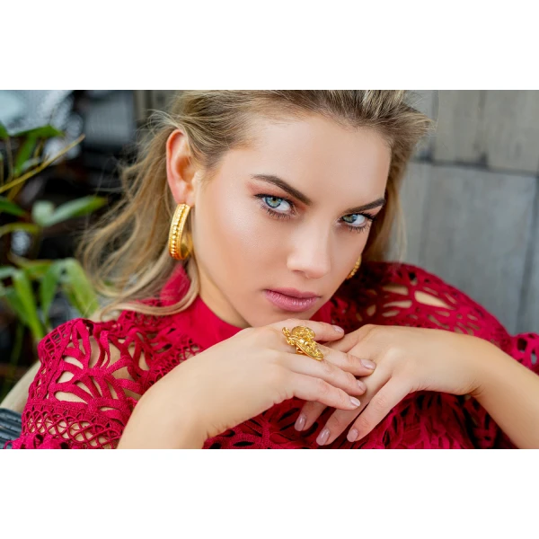 Calamari Ring Jewelry gold plated Luxury Shoes 