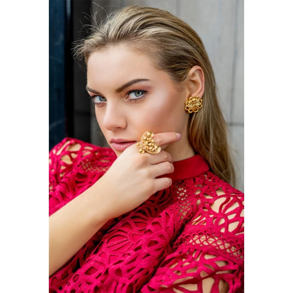 Calamari Ring Jewelry gold plated Luxury Shoes 