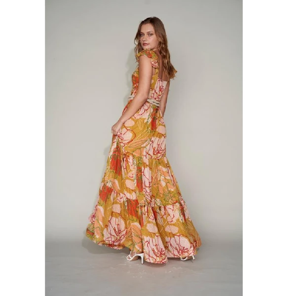 Amorino garnet brown leaves skirt Clothing Colombia Luxury Shoes 
