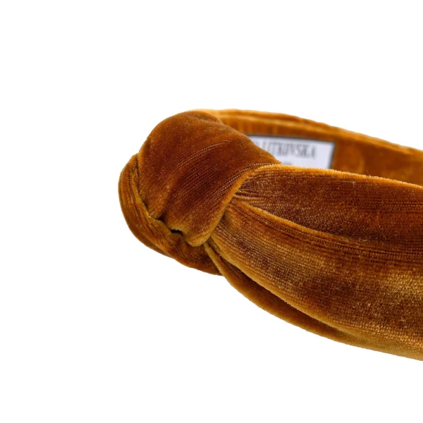 Tanya litkovska Women’s Slim Velvet Knotted Headband in Toffee Accessories black velvet headband Luxury Shoes 