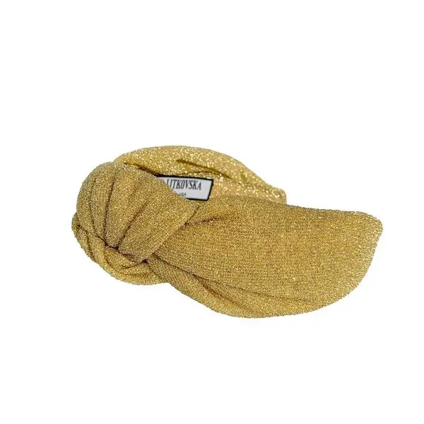 Tanya Litkovska women’s knotted golden headband Accessories black velvet headband Luxury Shoes 