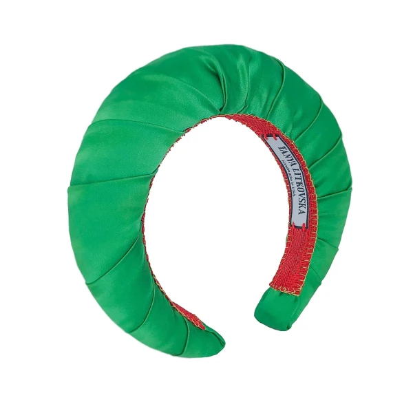 Tanya Litkovska women’s silk lime peel green headband Accessories black velvet headband Luxury Shoes 